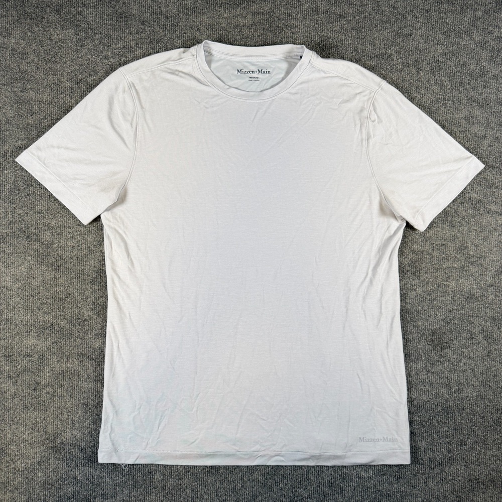 Mizzen+Main Knox T-Shirt Mens Size M Light Blue Short Sleeve Performance Crew